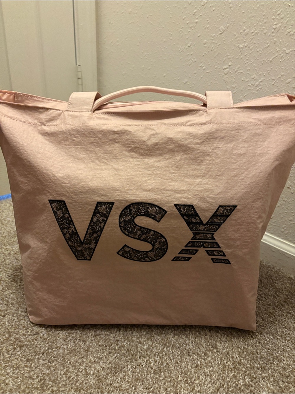 VSX Blush Pink Tote with Lace Logo